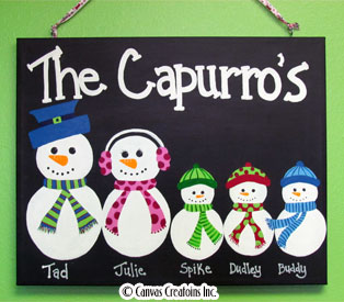 Personalized Snowman Family